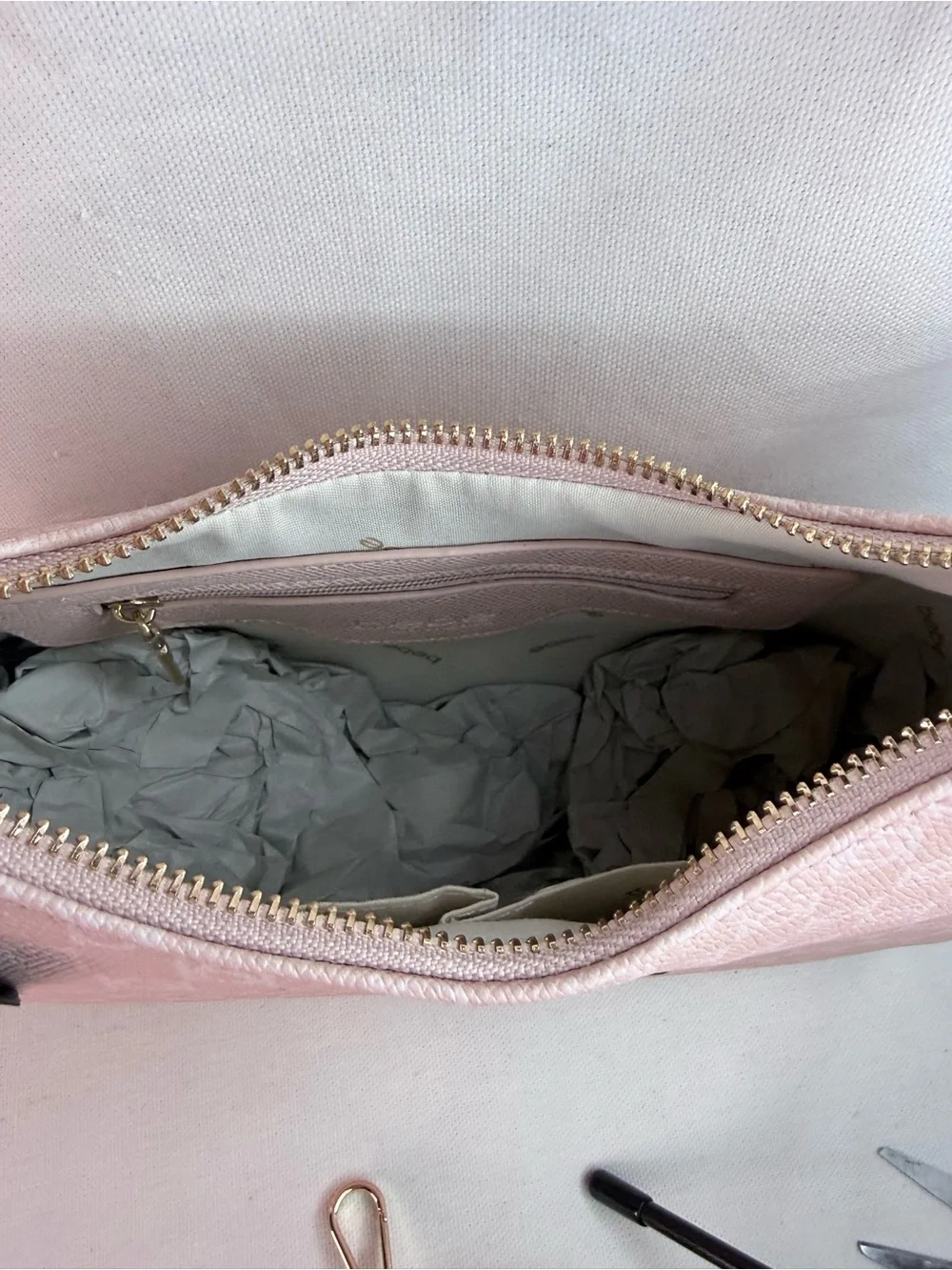 bebe Pink Signature Crossbody Bag with Coin Pouch, Keychain and adjustable Strap